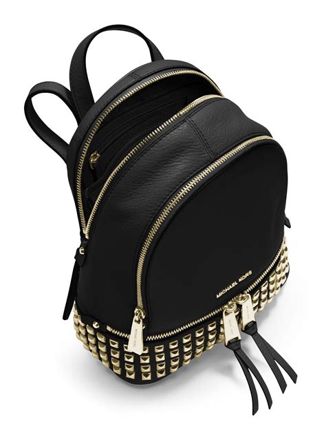 michael kors black leather backpack purse|Michael Kors black mini backpack.